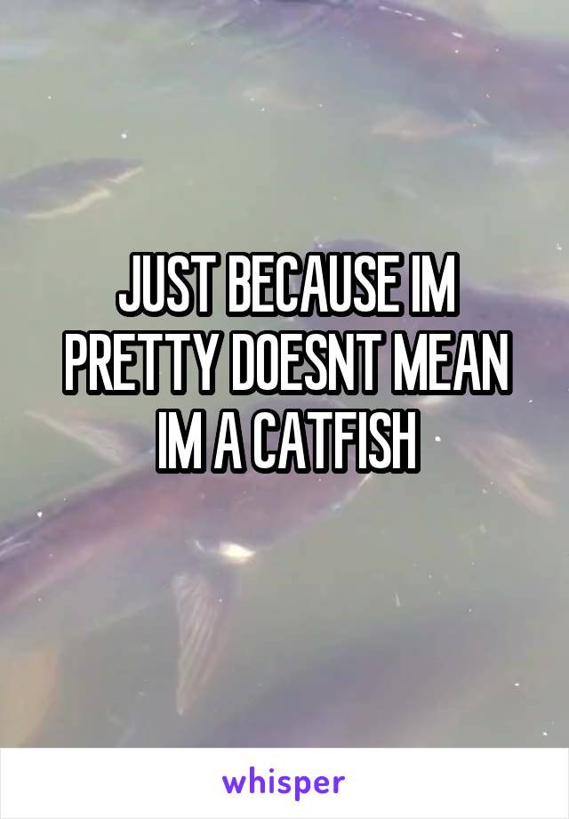 JUST BECAUSE IM PRETTY DOESNT MEAN IM A CATFISH
