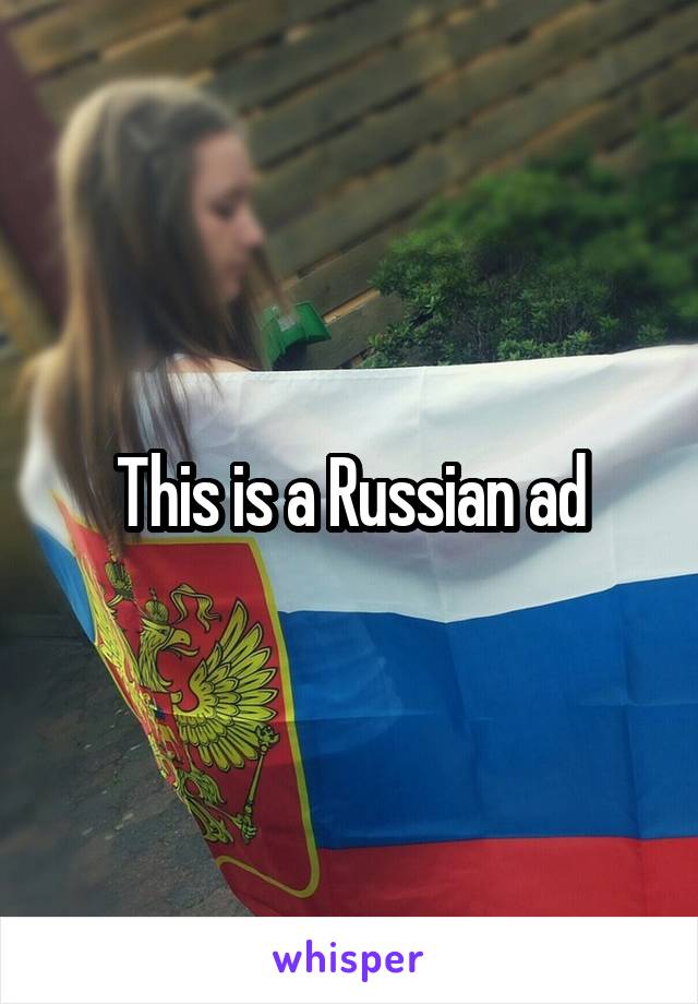 This is a Russian ad