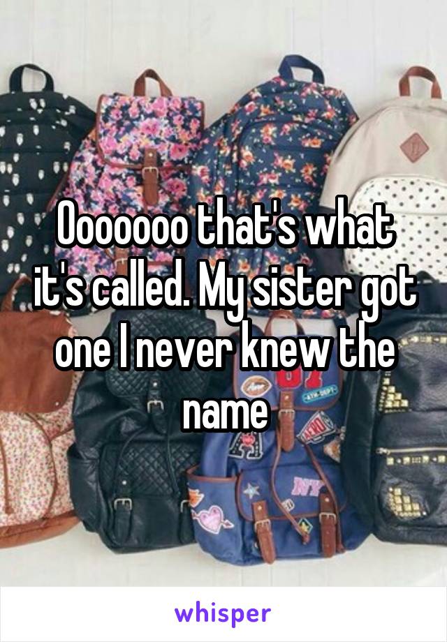 Ooooooo that's what it's called. My sister got one I never knew the name