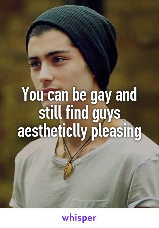 You can be gay and still find guys aestheticlly pleasing