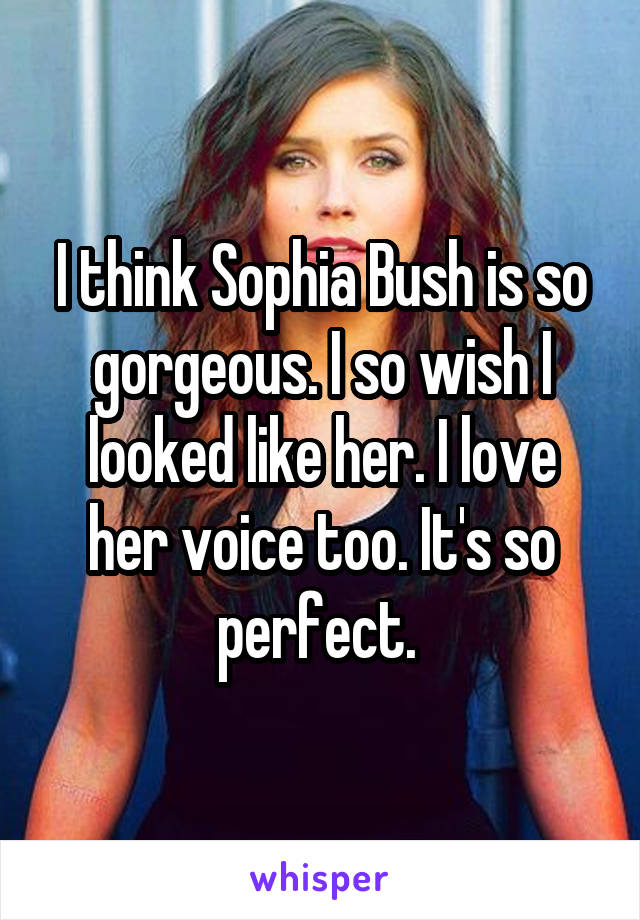 I think Sophia Bush is so gorgeous. I so wish I looked like her. I love her voice too. It's so perfect. 
