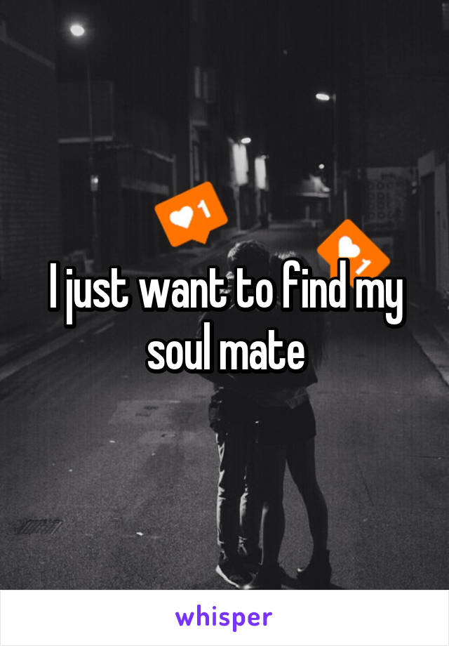 I just want to find my soul mate