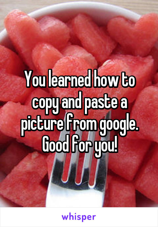 You learned how to copy and paste a picture from google. Good for you!