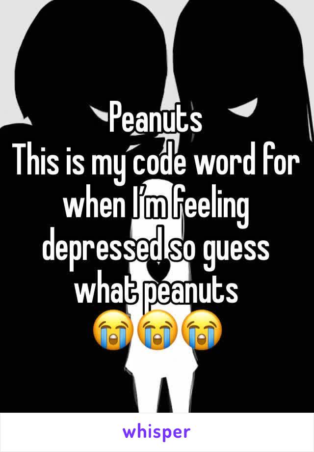 Peanuts 
This is my code word for when I’m feeling depressed so guess what peanuts 
😭😭😭