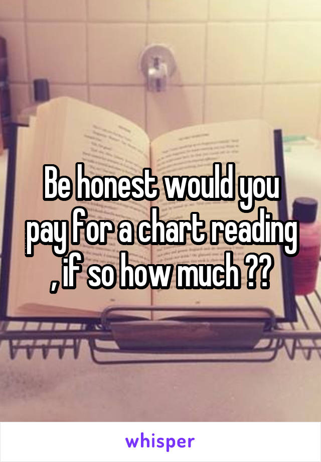 Be honest would you pay for a chart reading , if so how much ??