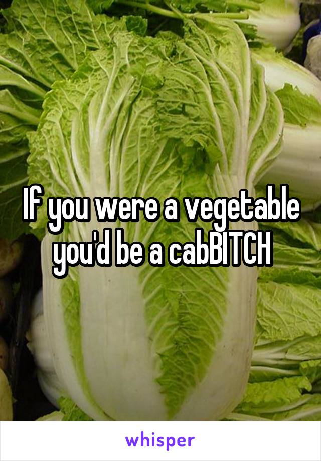 If you were a vegetable you'd be a cabBITCH