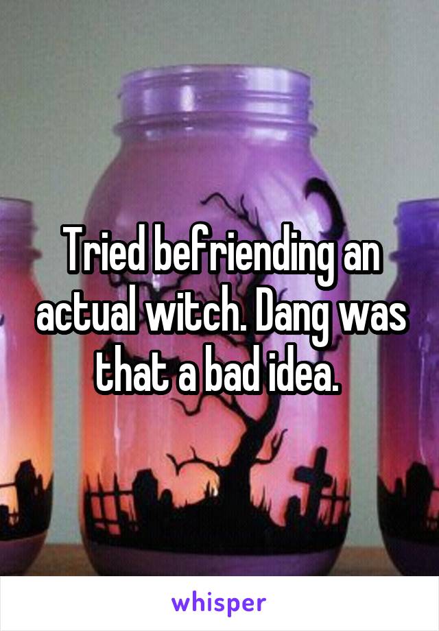 Tried befriending an actual witch. Dang was that a bad idea. 