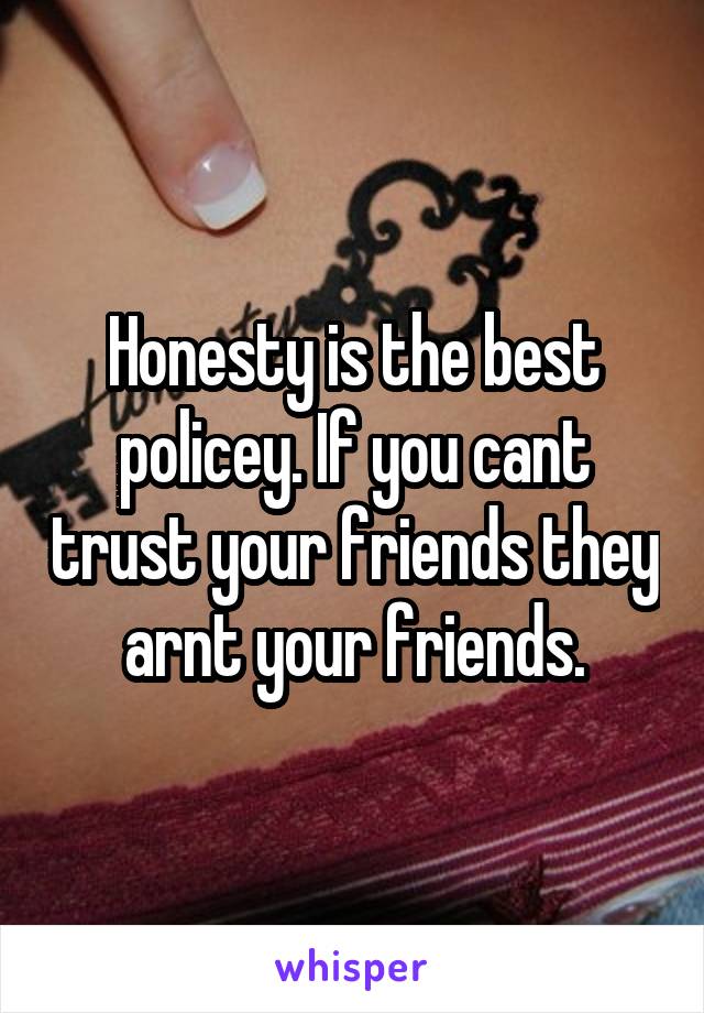 Honesty is the best policey. If you cant trust your friends they arnt your friends.