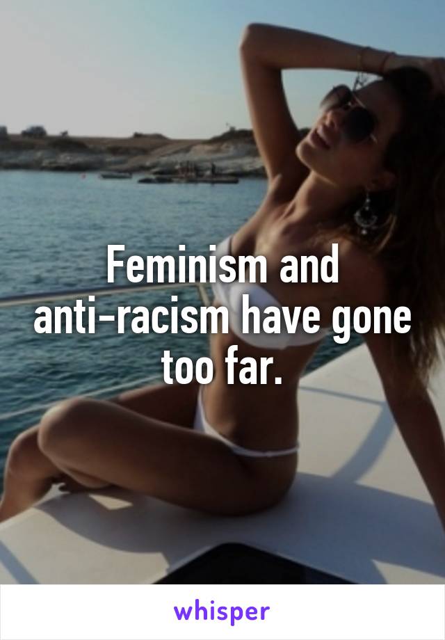 Feminism and anti-racism have gone too far.