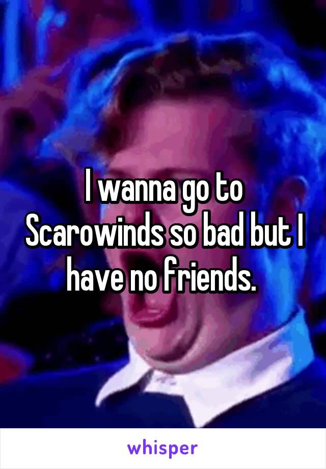 I wanna go to Scarowinds so bad but I have no friends. 