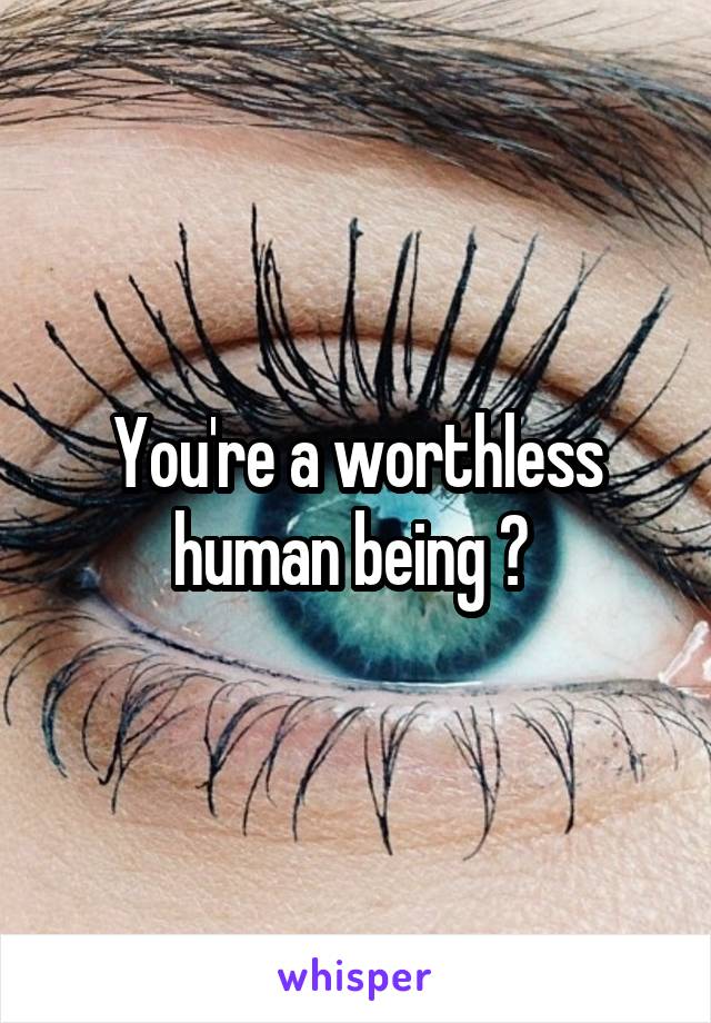 You're a worthless human being ? 