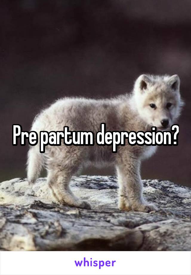 Pre partum depression?