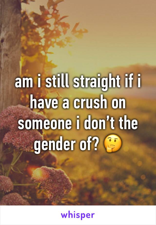 am i still straight if i have a crush on someone i don’t the gender of? 🤔