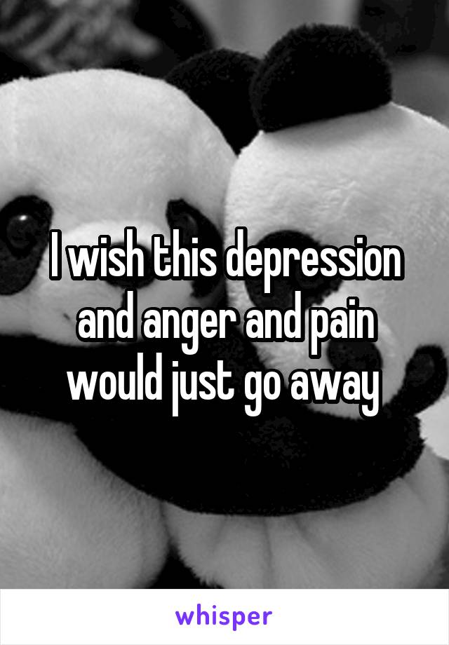 I wish this depression and anger and pain would just go away 