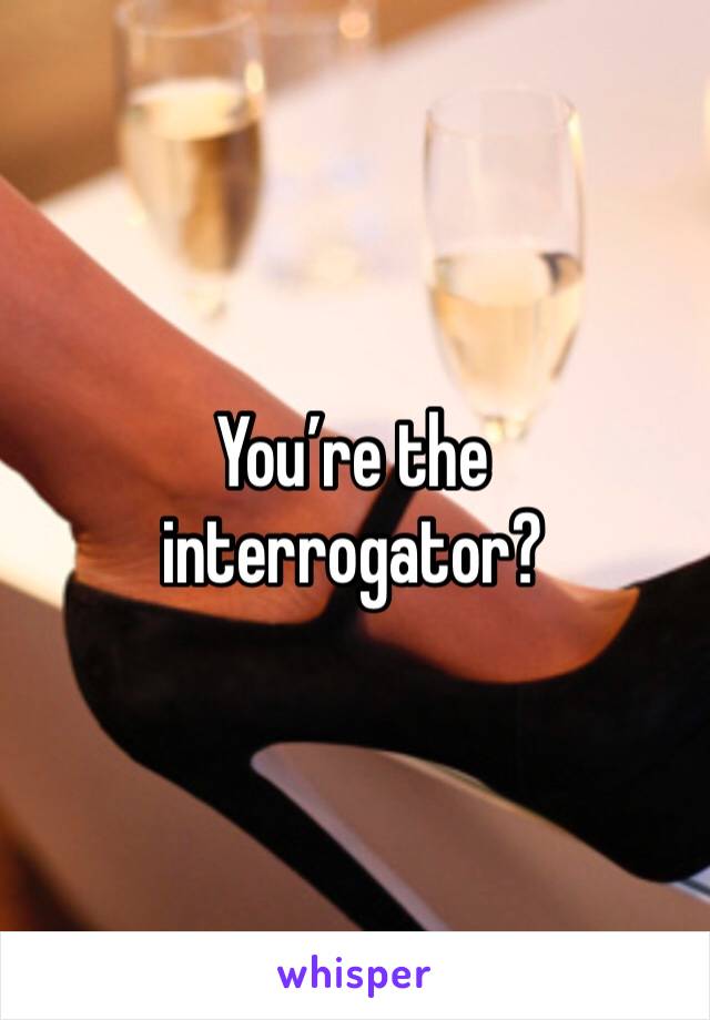 You’re the interrogator?