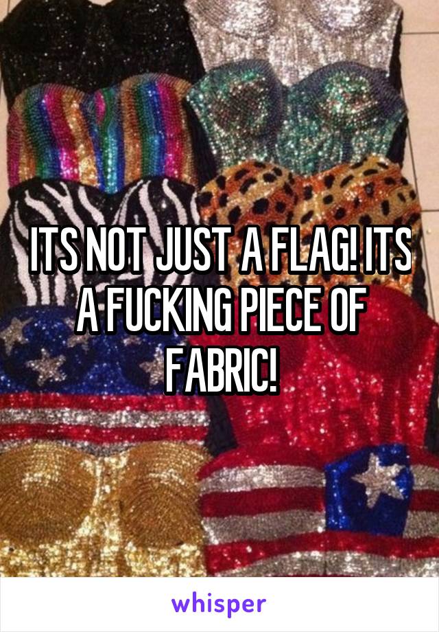 ITS NOT JUST A FLAG! ITS A FUCKING PIECE OF FABRIC!