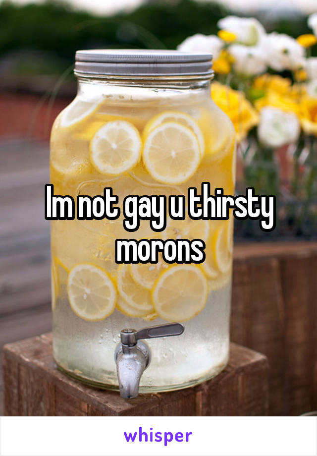 Im not gay u thirsty morons