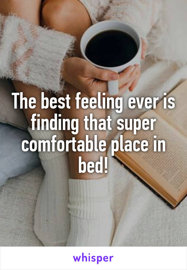 The best feeling ever is finding that super comfortable place in bed!