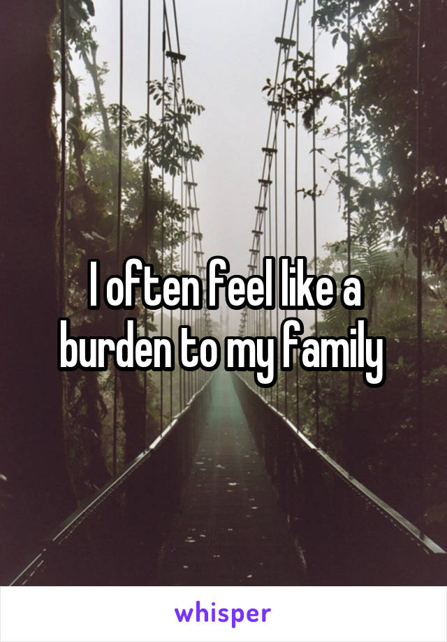 I often feel like a burden to my family 
