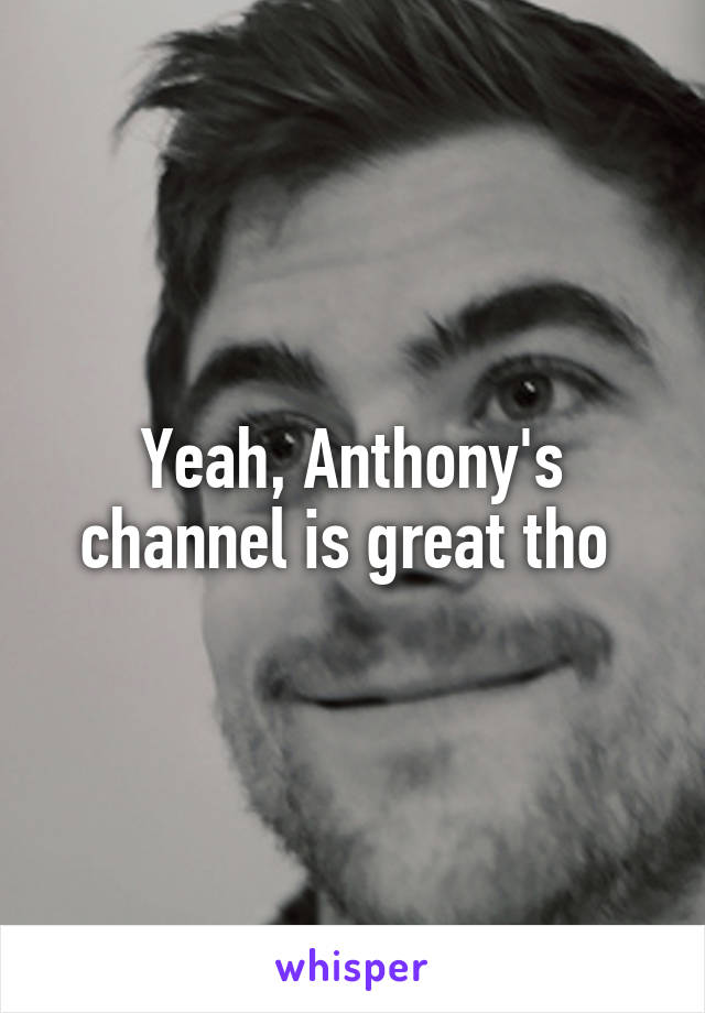 Yeah, Anthony's channel is great tho 