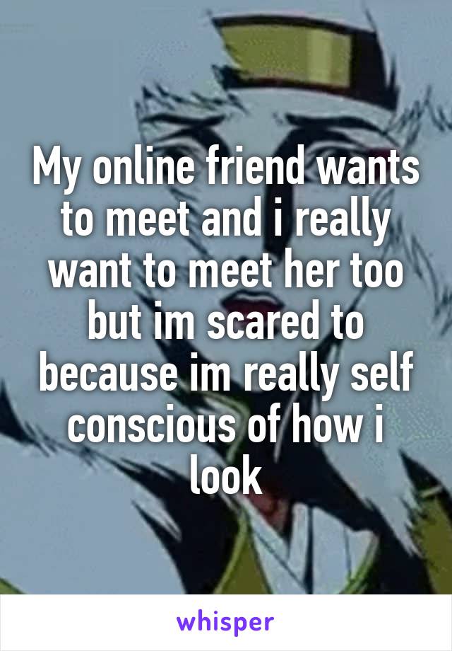 My online friend wants to meet and i really want to meet her too but im scared to because im really self conscious of how i look