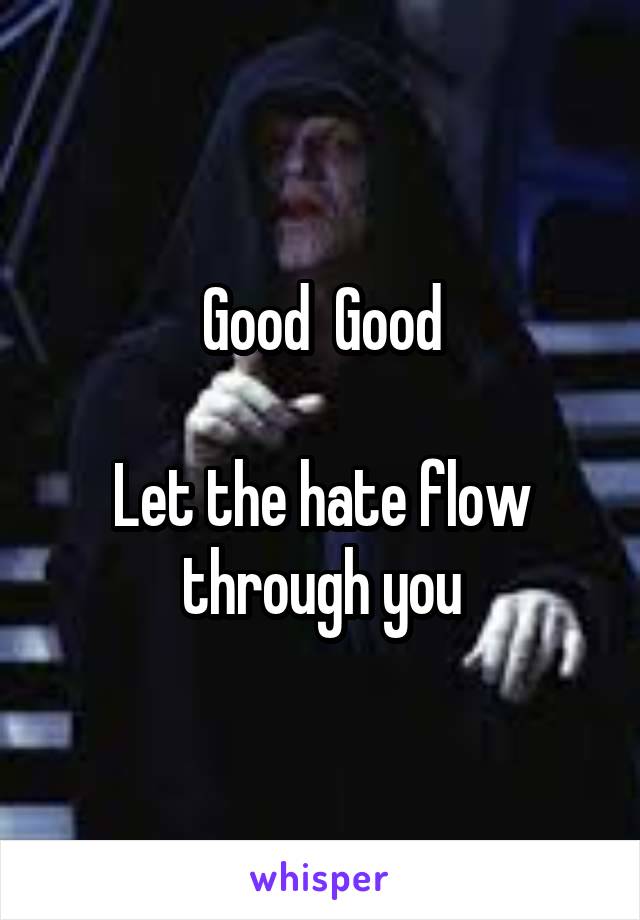 Good  Good

Let the hate flow through you