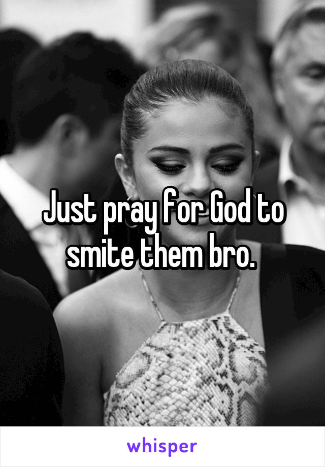 Just pray for God to smite them bro. 