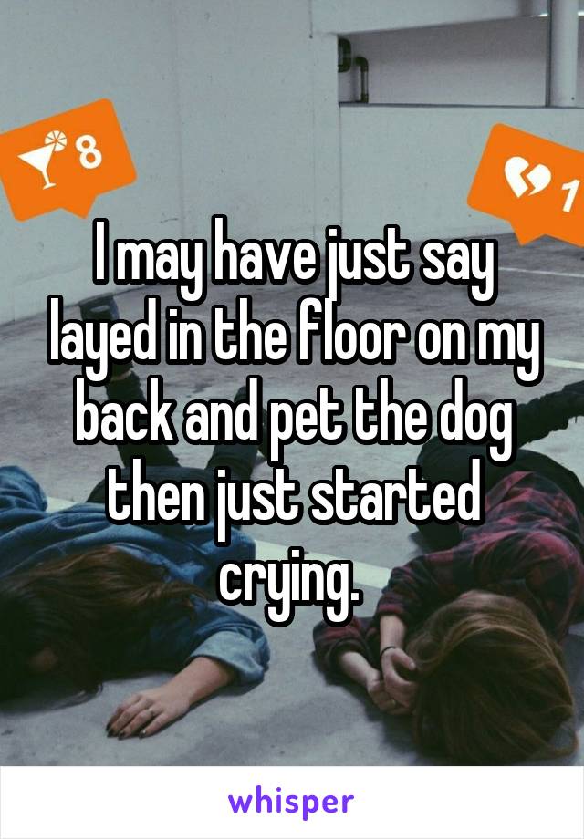 I may have just say layed in the floor on my back and pet the dog then just started crying. 