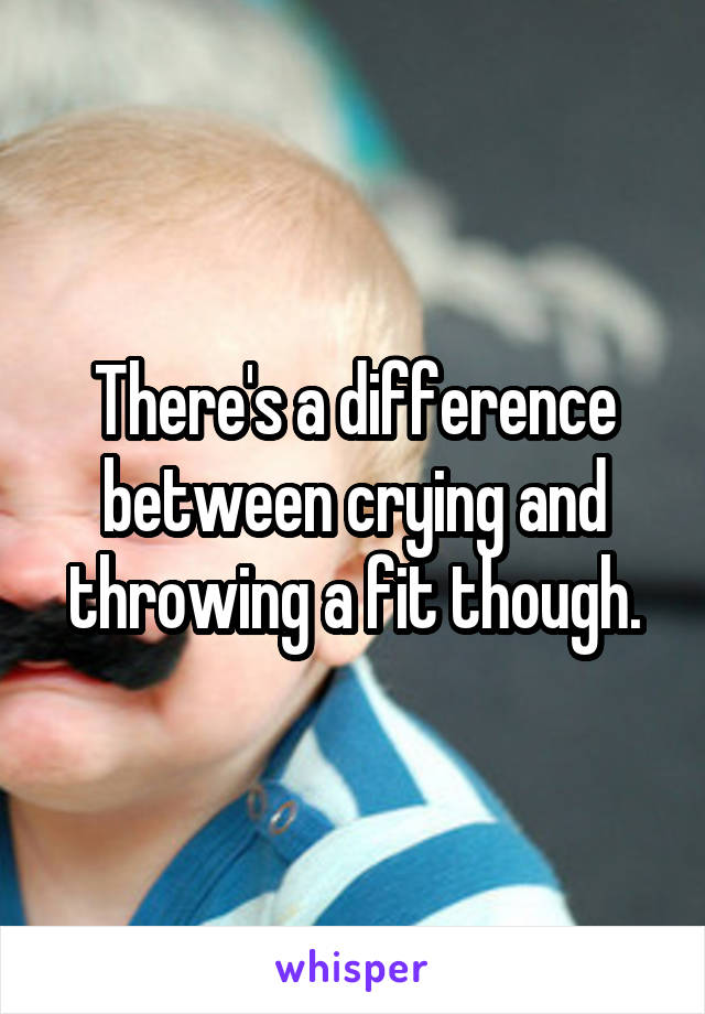 There's a difference between crying and throwing a fit though.