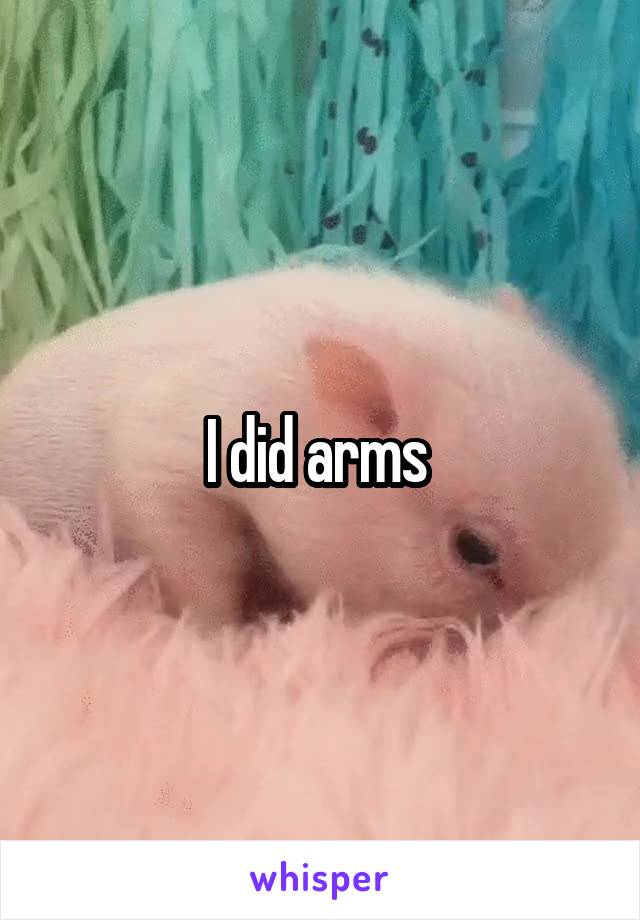 I did arms 