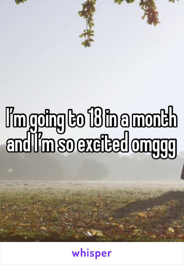 I’m going to 18 in a month and I’m so excited omggg