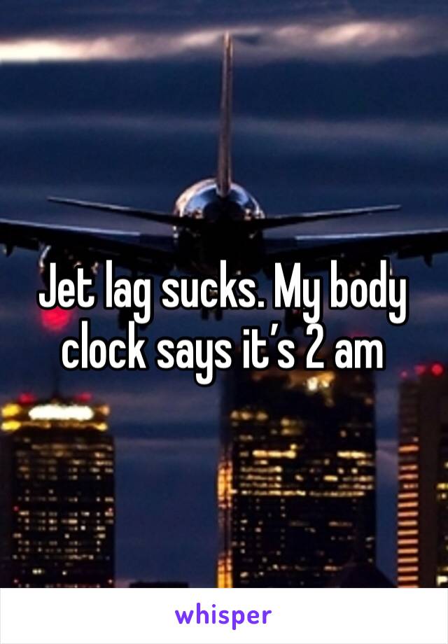 Jet lag sucks. My body clock says it’s 2 am 