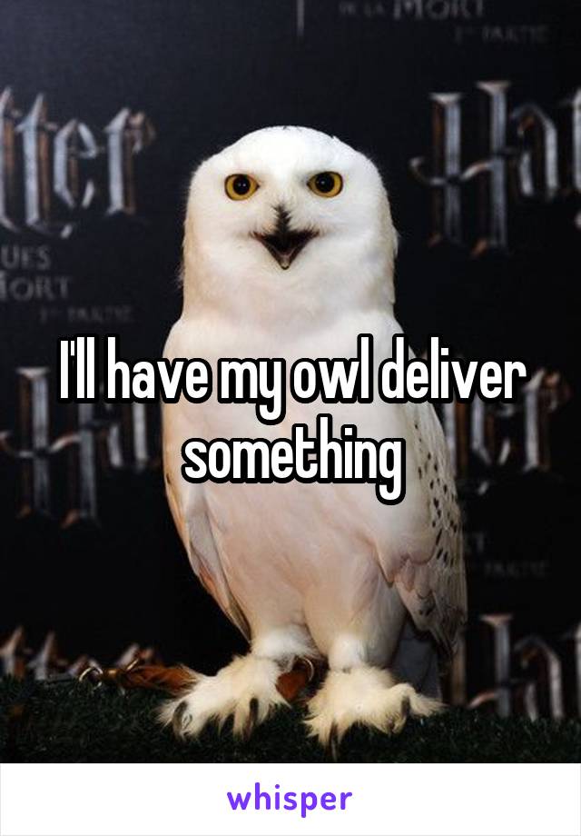 I'll have my owl deliver something