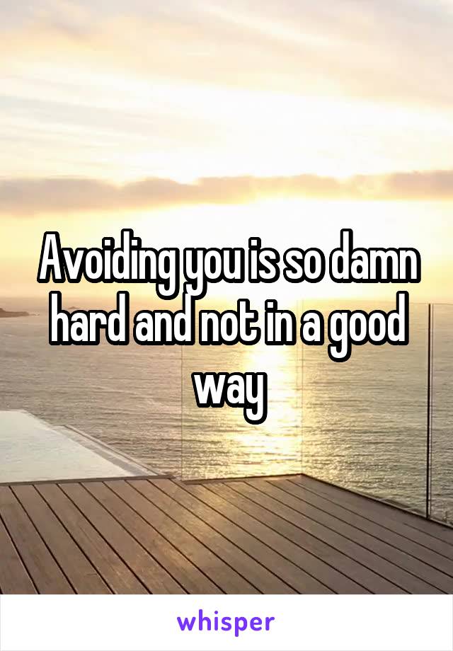Avoiding you is so damn hard and not in a good way