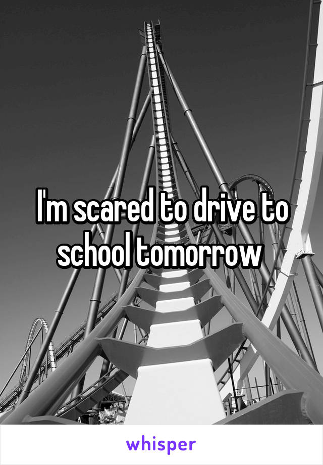 I'm scared to drive to school tomorrow 