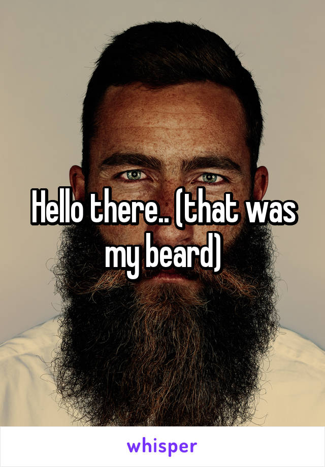 Hello there.. (that was my beard)