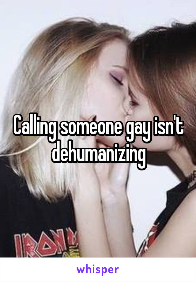 Calling someone gay isn't dehumanizing
