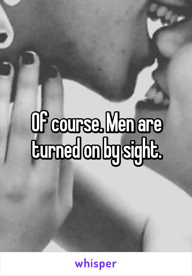 Of course. Men are turned on by sight.