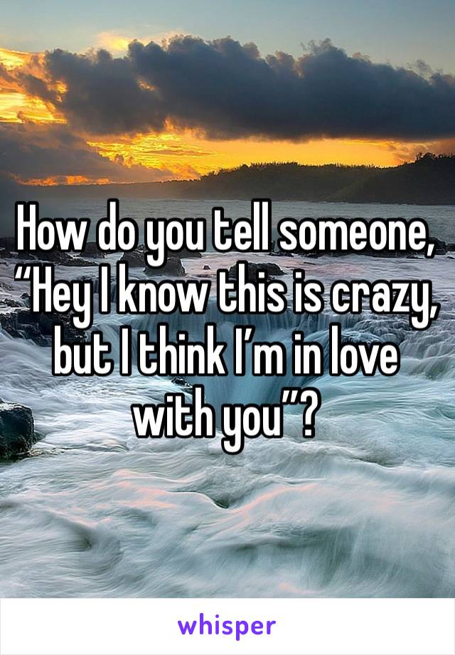How do you tell someone, “Hey I know this is crazy, but I think I’m in love with you”?