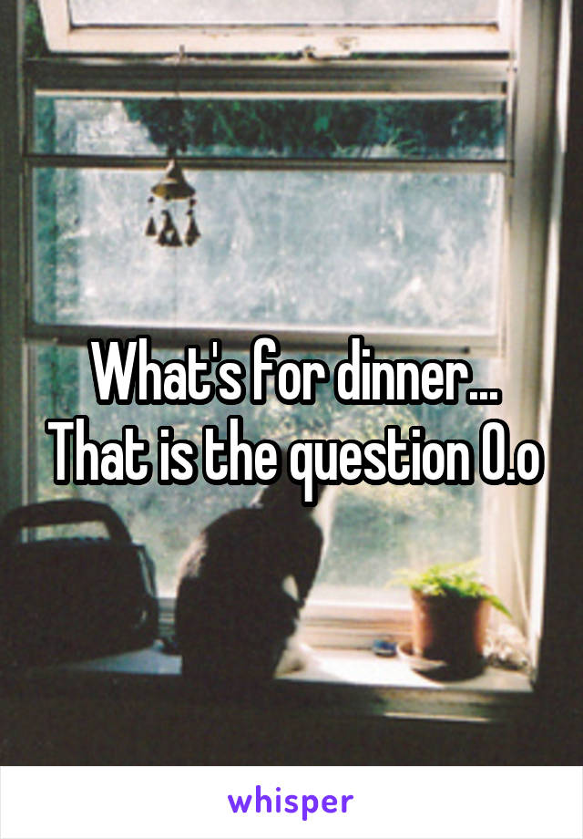 What's for dinner... That is the question 0.o