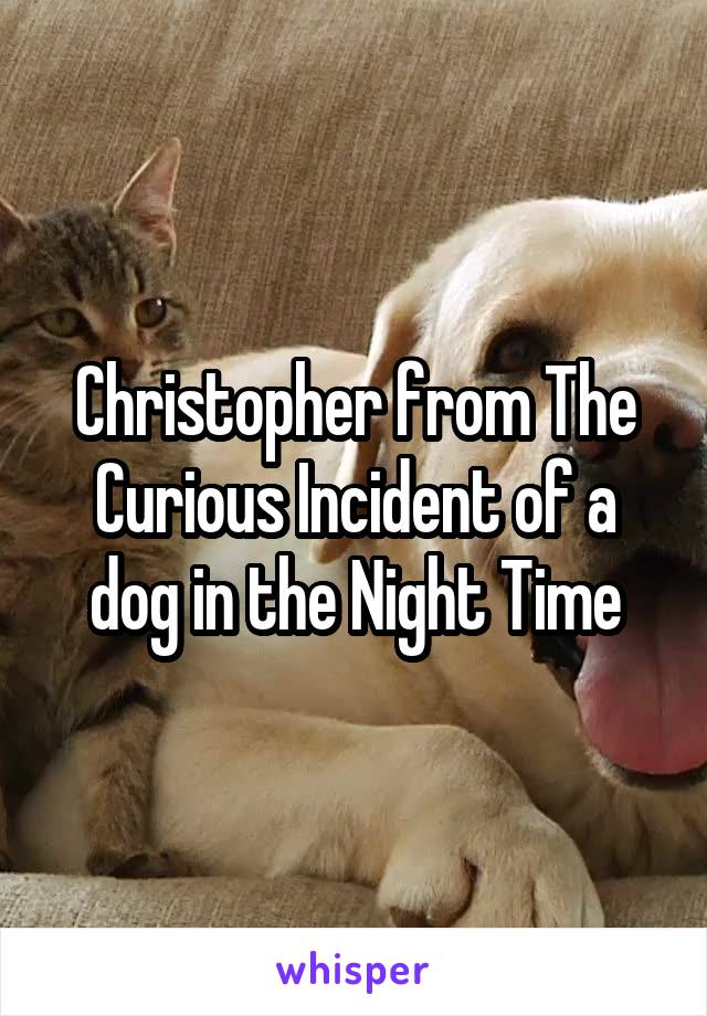Christopher from The Curious Incident of a dog in the Night Time