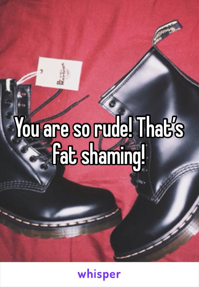 You are so rude! That’s fat shaming!