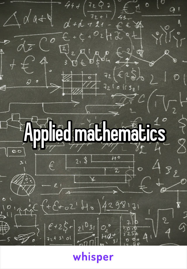 Applied mathematics