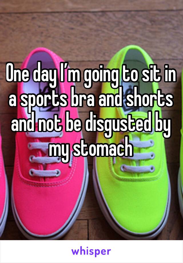 One day I’m going to sit in a sports bra and shorts and not be disgusted by my stomach 