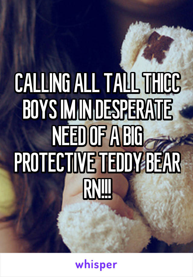 CALLING ALL TALL THICC BOYS IM IN DESPERATE NEED OF A BIG PROTECTIVE TEDDY BEAR RN!!!