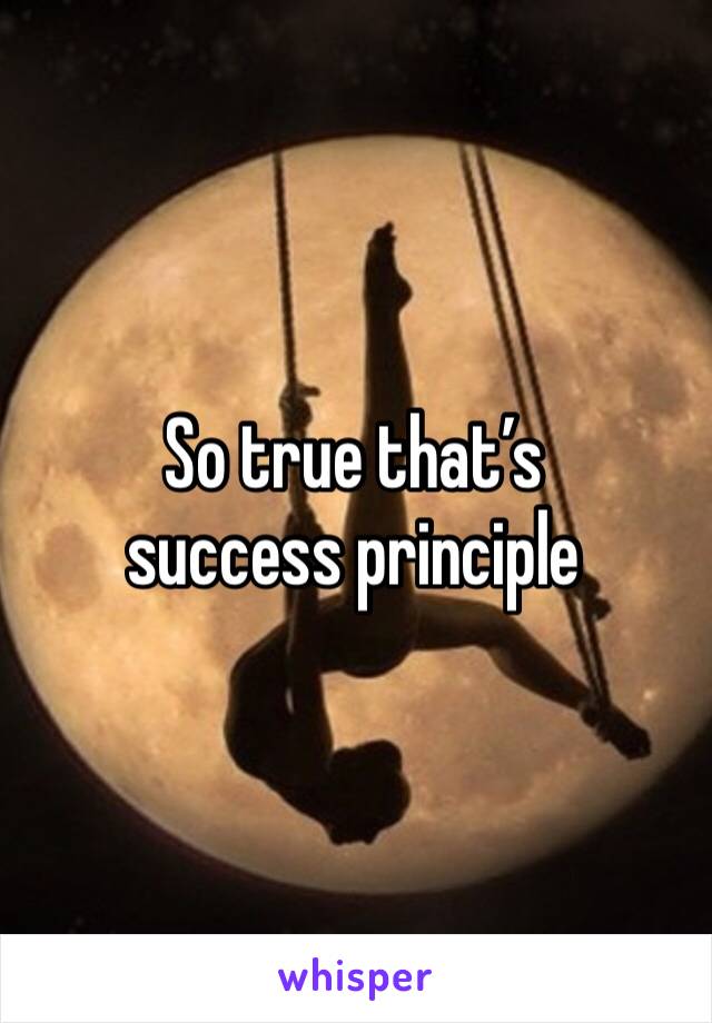 So true that’s success principle