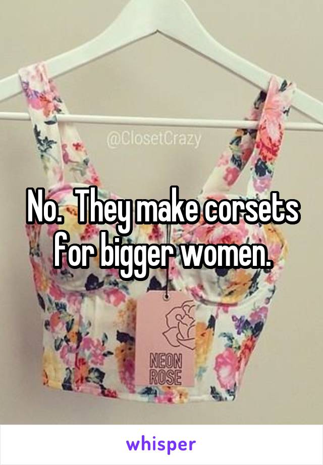 No.  They make corsets for bigger women.