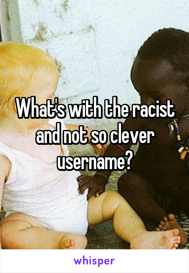 What's with the racist and not so clever username?