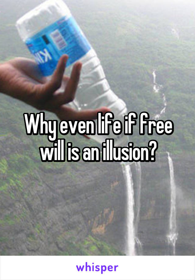 Why even life if free will is an illusion?