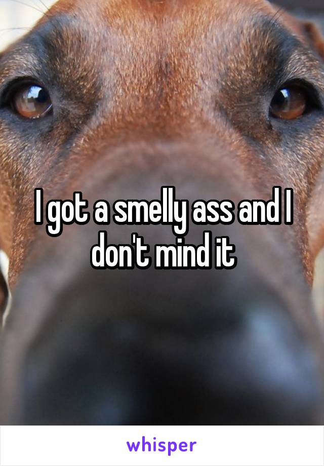 I got a smelly ass and I don't mind it